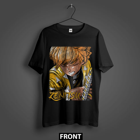 Demon Slayer Zenitsu Agatsuma Premium Oversized Double-Sided T-Shirt (Unisex)